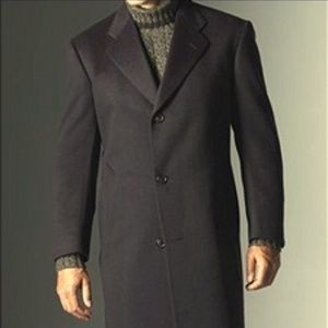 Men's classic black overcoat - 100% cashmere